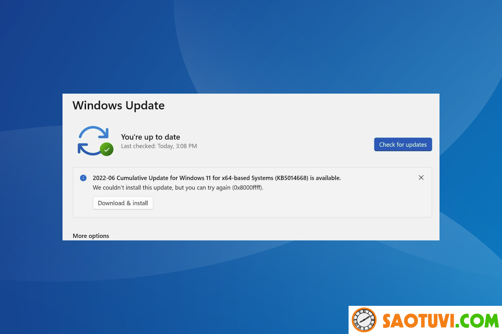 Cách sửa lỗi 0x8000ffff trên Windows 11 khi update windows