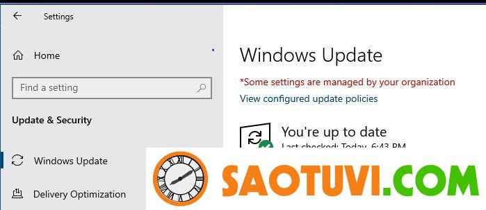Sửa lỗi “Some settings are managed by your organization” trong Windows Update.