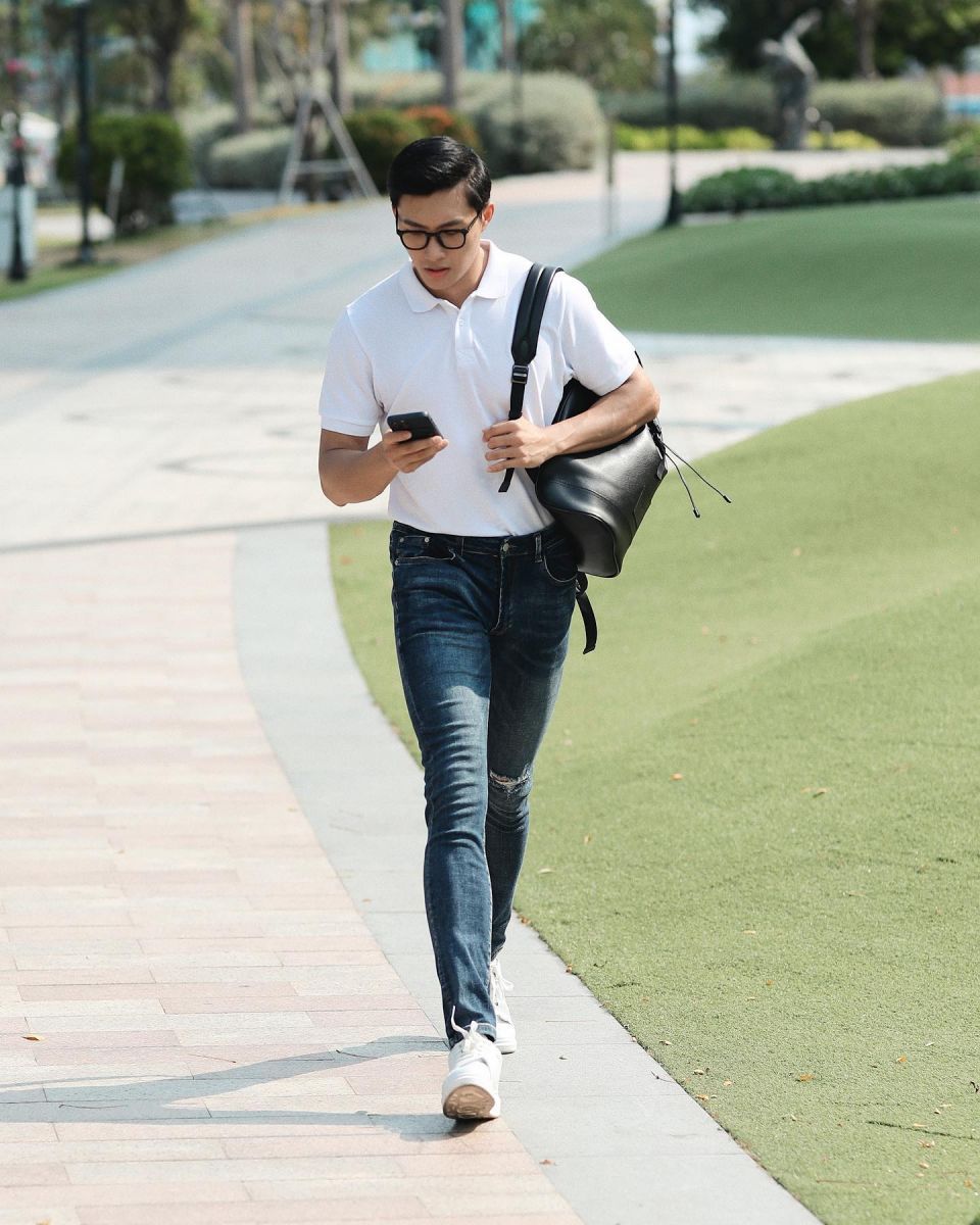 ao-polo-mix-quan-denim ao-polo-ket-hop-quan-jean