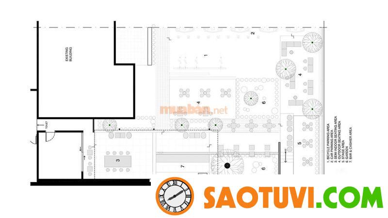 20+ Mẫu bản vẽ thiết kế quán cà phê sân vườn đẹp và độc đáo Bản thiết kế quán cà phê sân vườn đơn giản - Nguồn ảnh: Sưu tầm