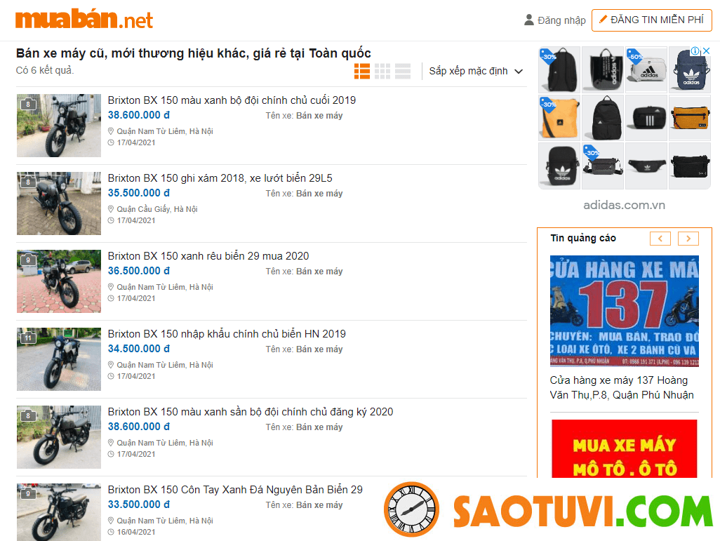 Brixton BX 150 thu hút bởi sự cổ điển và mạnh mẽ Nếu bạn đang cần mua bán xe máy cũ toàn quốc, hãy đến saotuvi.com nơi mua bán xe 2 bánh cũ toàn quốc uy tín, giá rẻ.