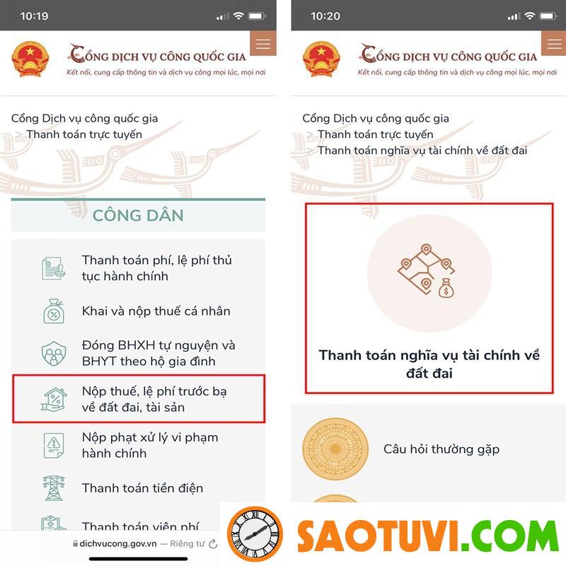 Hướng dẫn cách đóng thuế đất online 2023 nhanh chóng nhất Hướng dẫn cách đóng thuế Online - Bước 2