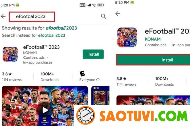 Cách tải PES 2023 - eFootball 2023 cho điện thoại, máy tính Cách tải eFootball trên điện thoại Android
