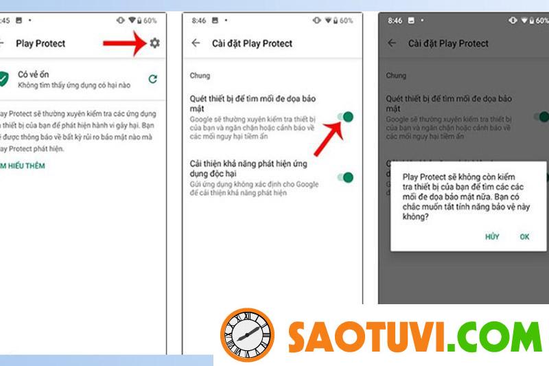 Cách tải cách tải Tiktok Trung Quốc (Douyin) trên iOS và Android đơn giản nhất Vào biểu tượng bánh răng tắt ở mục Quét thiết bị để tìm mối đe dọa bảo mật