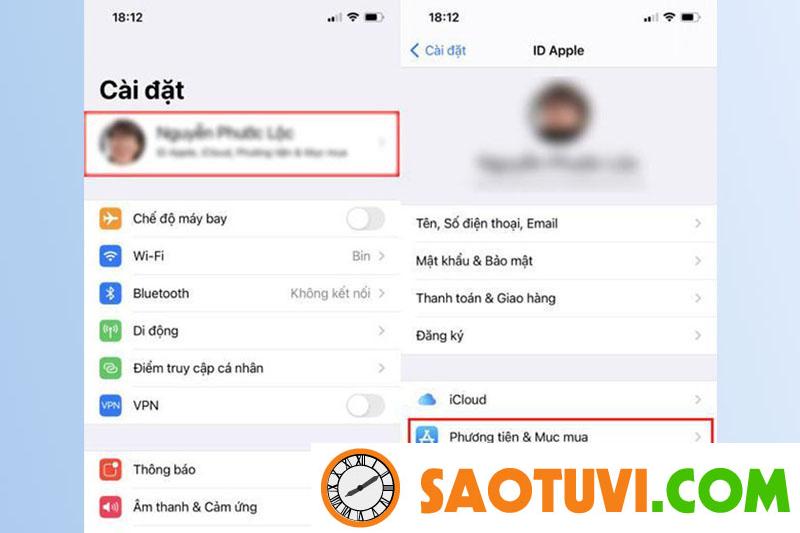 Cách tải cách tải Tiktok Trung Quốc (Douyin) trên iOS và Android đơn giản nhất Nhấn vào Apple ID để chọn Phương tiện và mục mua
