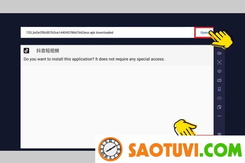 Cách tải cách tải Tiktok Trung Quốc (Douyin) trên iOS và Android đơn giản nhất Nhấn vào Open và sau đó chọn vào Install để cài đặt ứng dụng