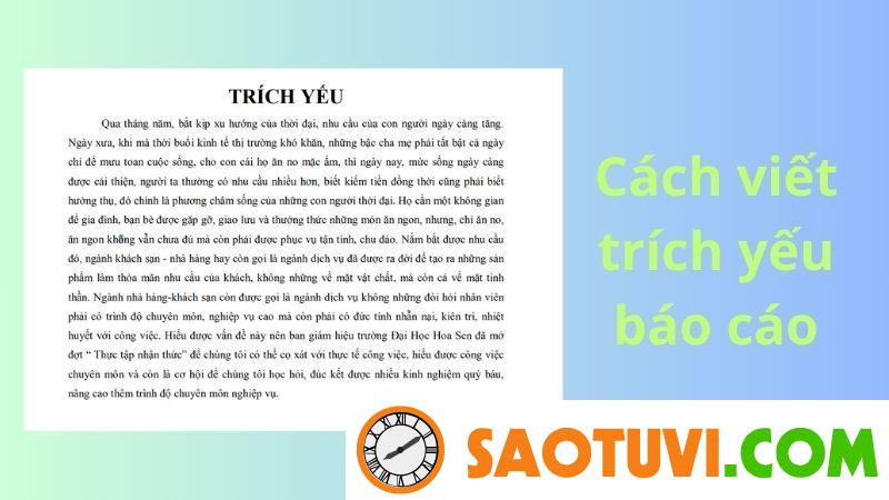 Cách viết trích yếu cho báo cáo chuyên nghiệp và chuẩn chỉnh Cách viết báo cáo trích yếu (Ảnh: Sưu tầm)