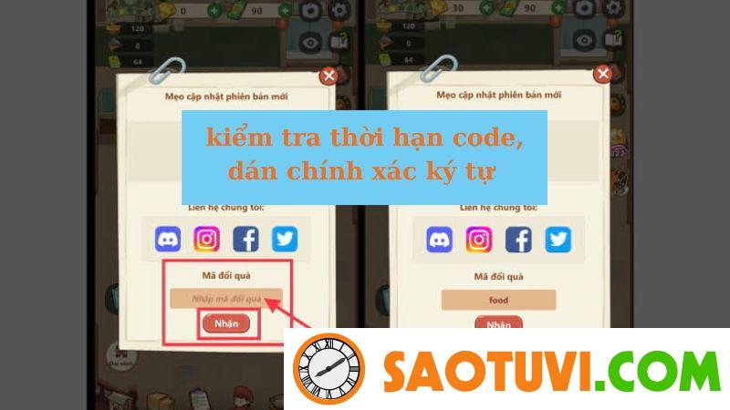 Full Code game Tiệm Lẩu Đường Hạnh Phúc Mới Nhất Kiểm tra lại thời hạn sử dụng của Code
