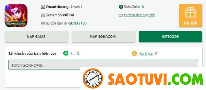 Code Lục Giới Phong Thần mới nhất tháng 08/2023 và cách nhập code Nhập Code Lục Giới Phong Thần xong nhấn Sử dụng