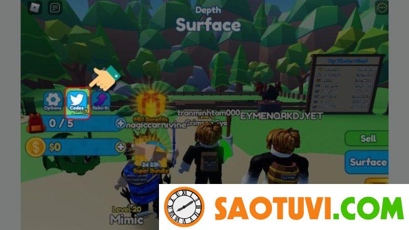 Code Mining Simulator 2 mới nhất dành riêng cho bạn 08/2023 Nhấn vào ô Codes