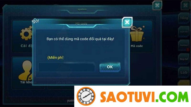 Full code Thủ Lĩnh Siêu Thú mới nhất hôm nay 2023 Bước 4: Nhập mã code và nhấn chọn OK