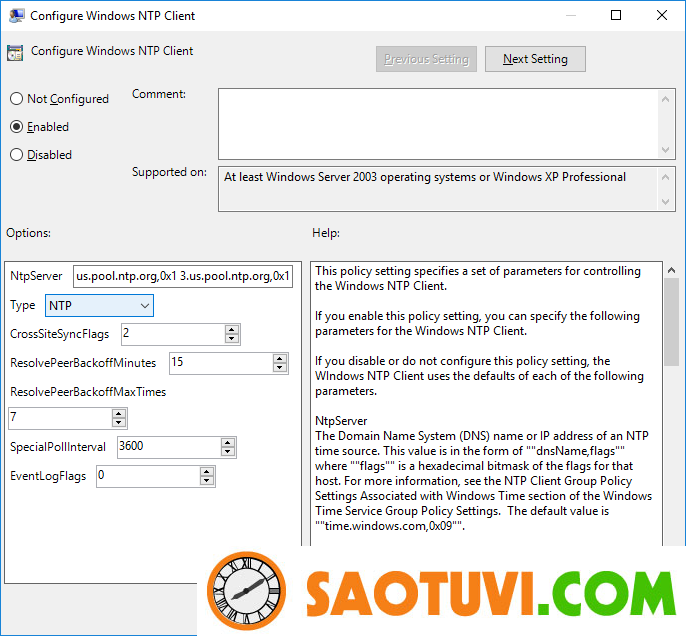 gpo set ntp server gpo set ntp server
