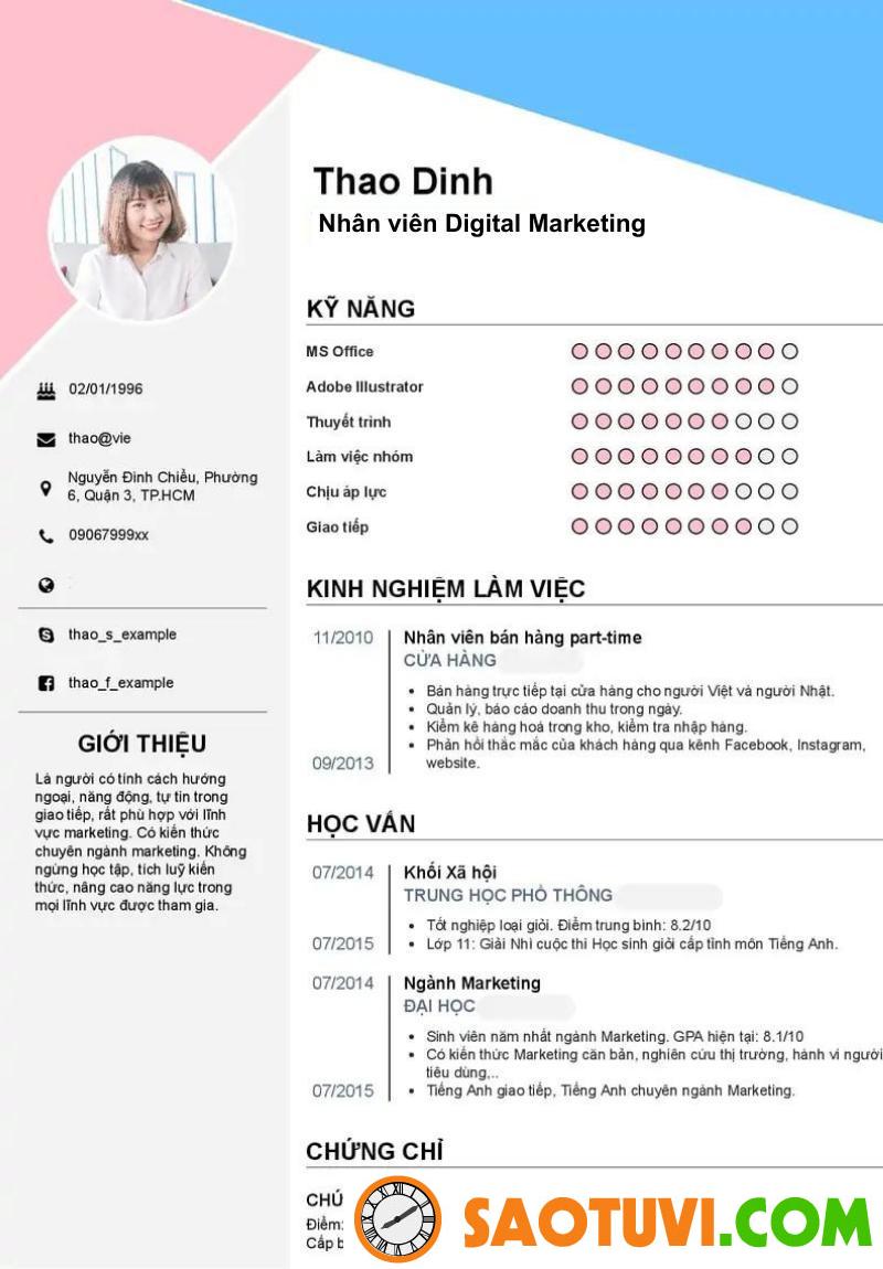 Cách viết CV Digital Marketing nổi bật trước mọi đối thủ CV Digital Marketing cho người chưa có kinh nghiệm