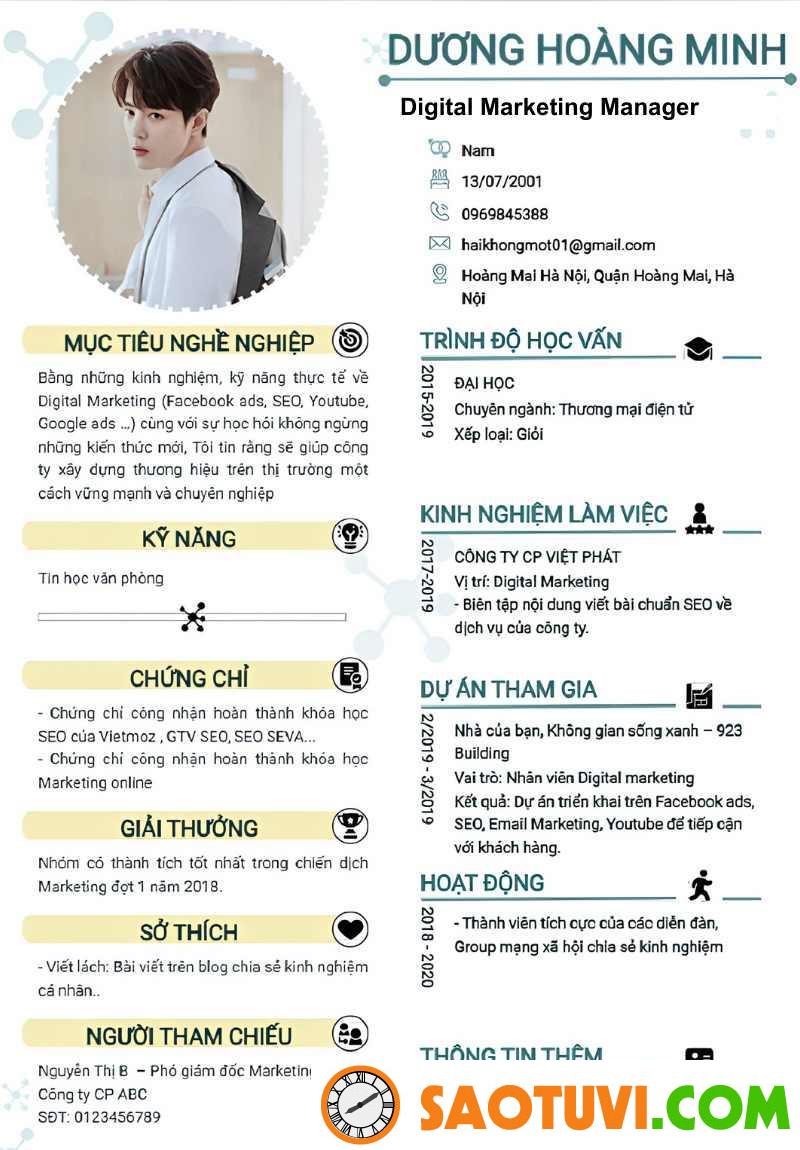 Cách viết CV Digital Marketing nổi bật trước mọi đối thủ CV Digital Marketing Manager