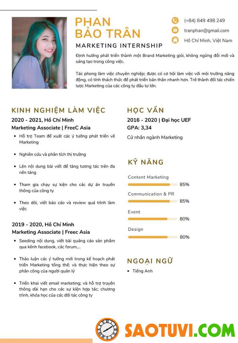 Cách viết CV Digital Marketing nổi bật trước mọi đối thủ CV Intern Digital Marketing