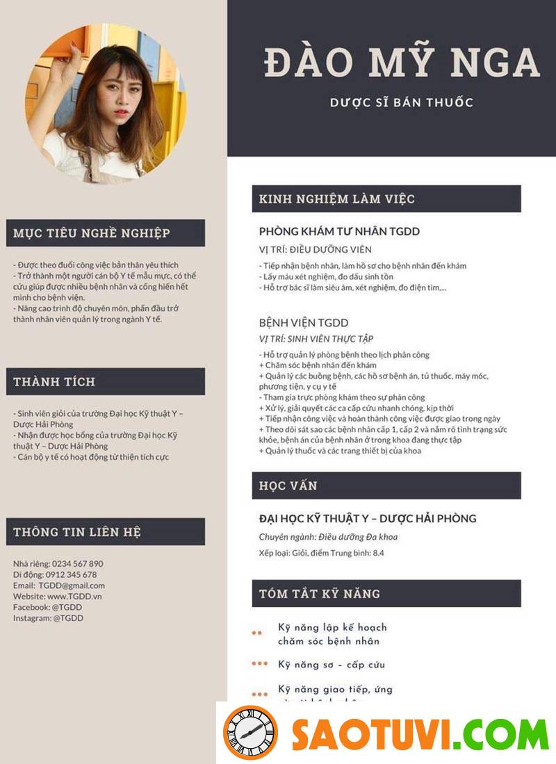 Top 10 mẫu CV dược sĩ bán thuốc đẹp, chuyên nghiệp, ấn tượng CV dược sĩ bán thuốc