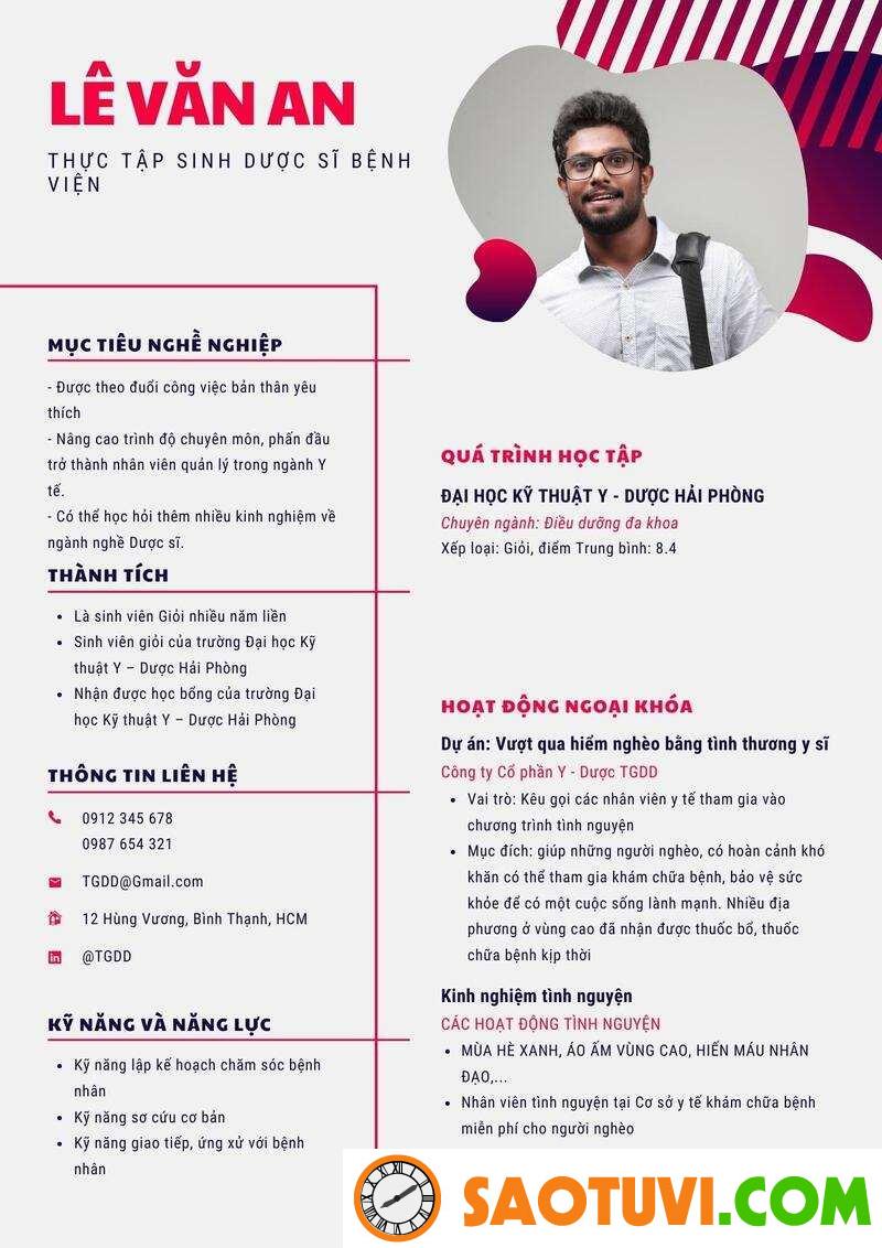 Top 10 mẫu CV dược sĩ bán thuốc đẹp, chuyên nghiệp, ấn tượng CV dược sĩ bán thuốc