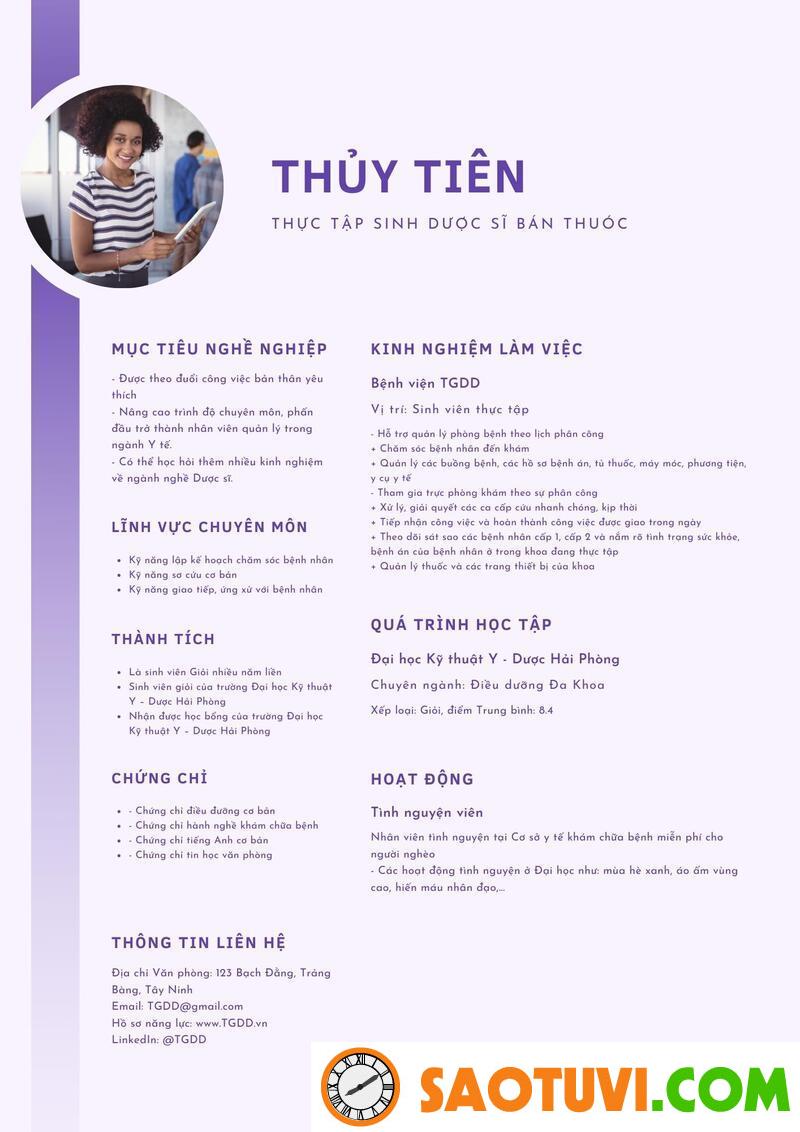 Top 10 mẫu CV dược sĩ bán thuốc đẹp, chuyên nghiệp, ấn tượng CV dược sĩ bán thuốc