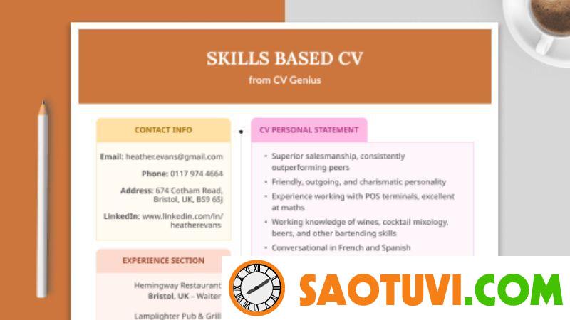 10+ Mẫu CV English Teacher chuyên nghiệp, thu hút nhà tuyển dụng Bố cục và cách viết CV English Teacher - Skills