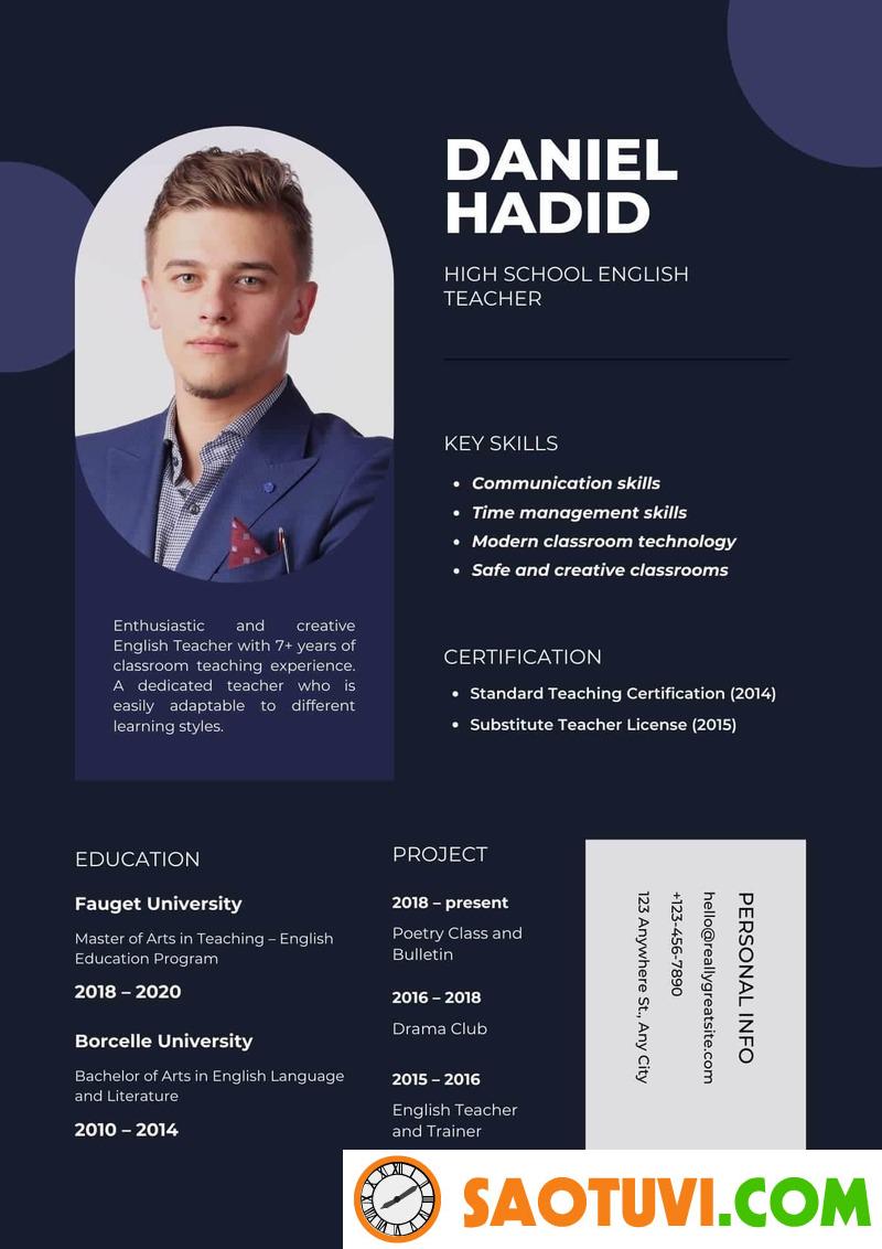 10+ Mẫu CV English Teacher chuyên nghiệp, thu hút nhà tuyển dụng Mẫu CV English Teacher cho sinh viên mới ra trường
