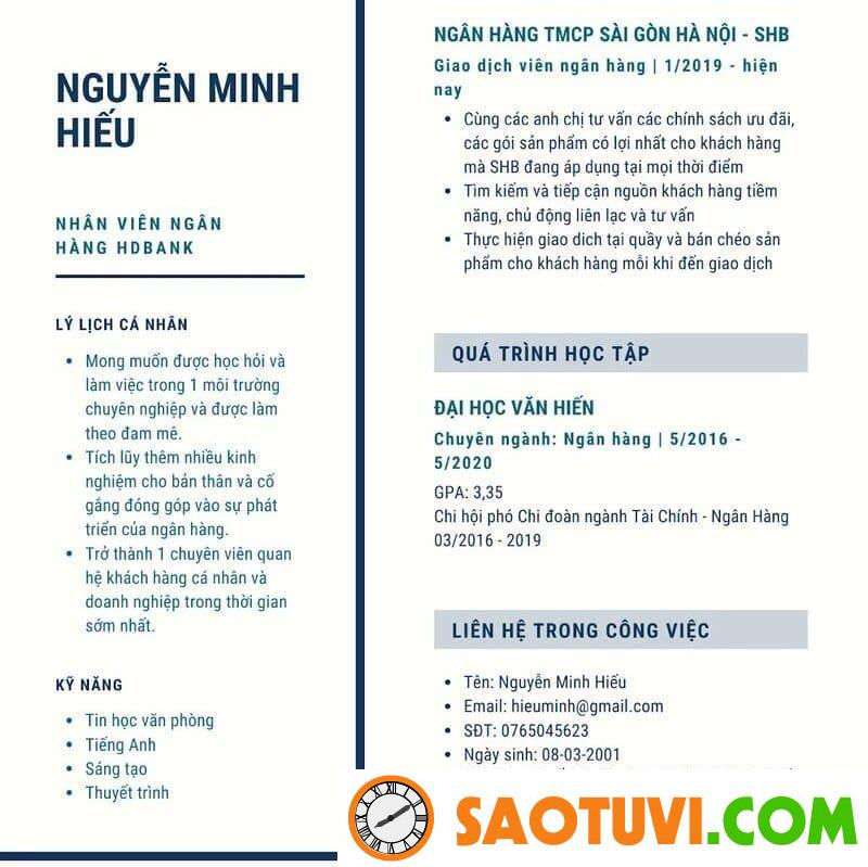 CV ngân hàng HDBank