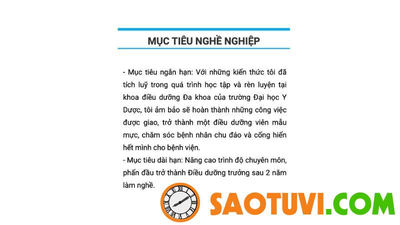 Top 10 mẫu CV xin việc điều dưỡng được lòng nhà tuyển dụng mục tiêu nghề nghiệp