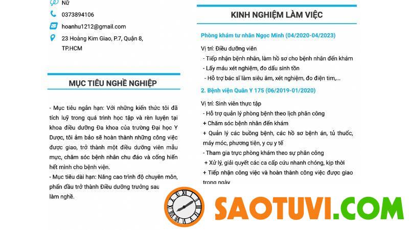 Top 10 mẫu CV xin việc điều dưỡng được lòng nhà tuyển dụng Kinh nghiệm làm việc thực tế là mục quan trọng nhất trong CV xin việc điều dưỡng