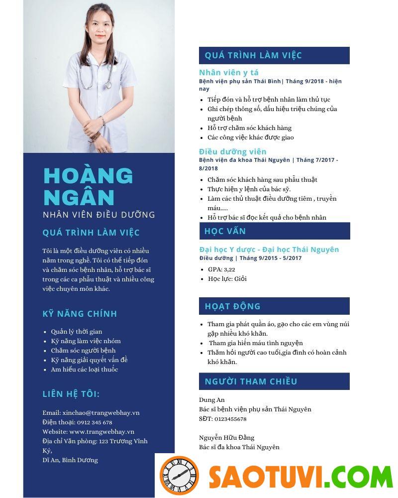 Top 10 mẫu CV xin việc điều dưỡng được lòng nhà tuyển dụng Mẫu CV xin việc điều dưỡng ấn tượng 7 (Ảnh: Sưu tầm)