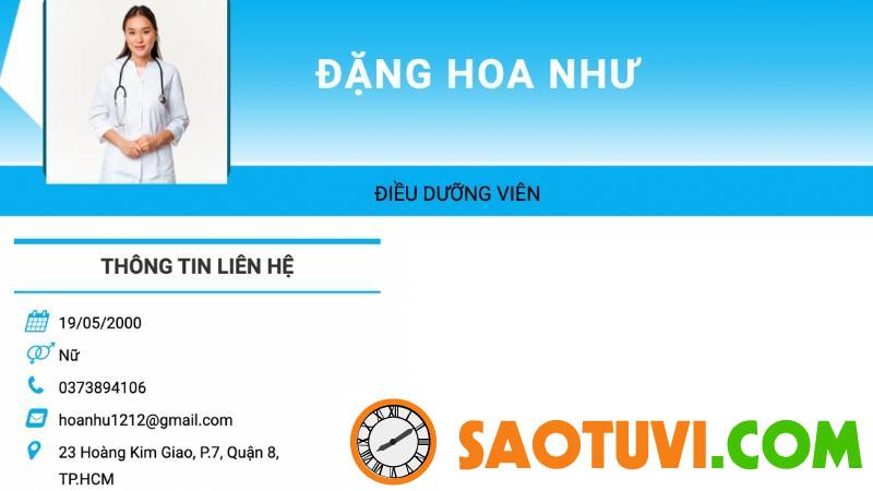 Top 10 mẫu CV xin việc điều dưỡng được lòng nhà tuyển dụng Thông tin liên hệ cá nhân