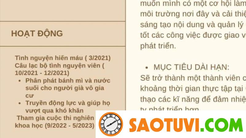 Top 15 mẫu CV xin việc sale đẹp mắt và chuyên nghiệp Một số hoạt động xã hội