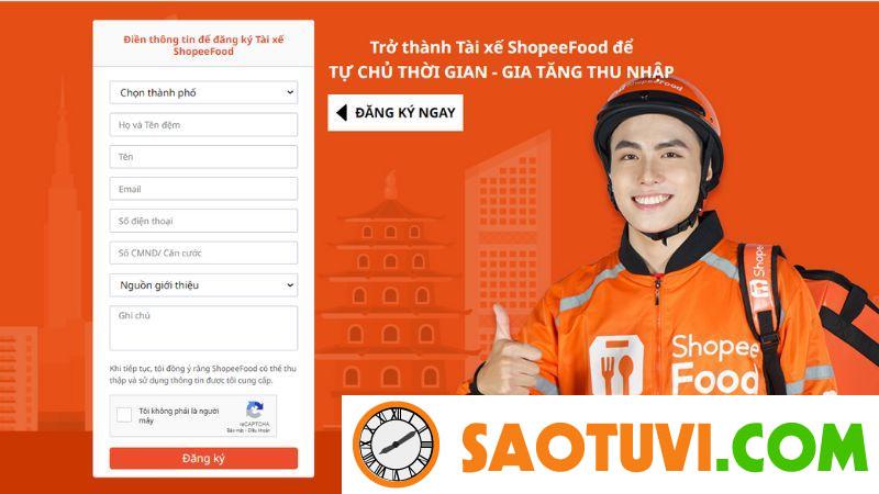Bước 1 đăng ký giao hàng Now - ShopeeFood