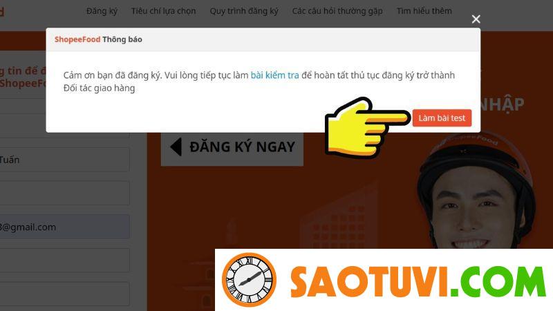 Làm bài Test ShopeeFood