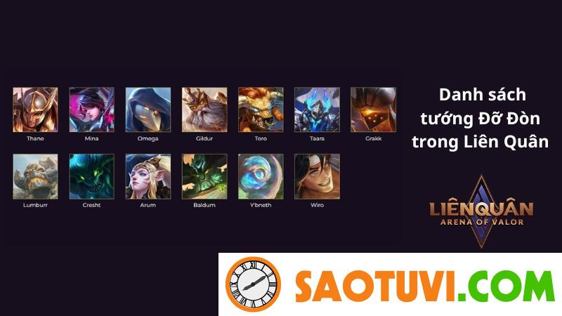 Tổng hợp tướng liên quân mới nhất 2024 | Garena Liên Quân Mobile Danh sách mới nhất tất cả tướng chơi được ở vị trí Đỡ đòn