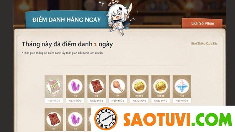 Cách điểm danh Genshin Impact cực đơn giản chỉ trong 1 nốt nhạc Lưu ý về số lượng quà điểm danh Genshin Impact
