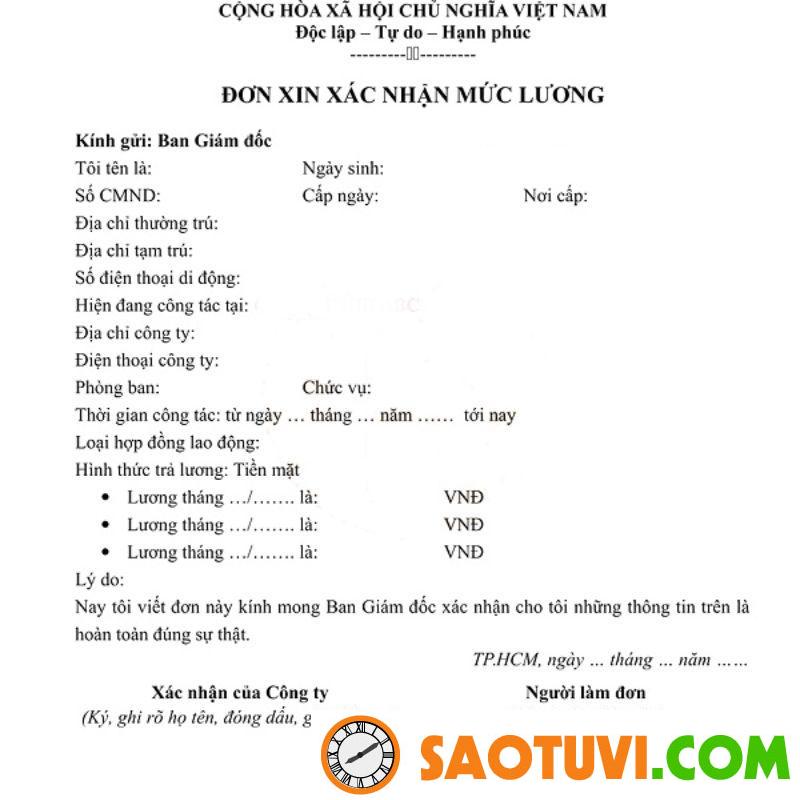 Mẫu Giấy Xác Nhận Lương Đầy Đủ, Mới Nhất Năm 2024 Mẫu số 4 của giấy xác nhận thu nhập