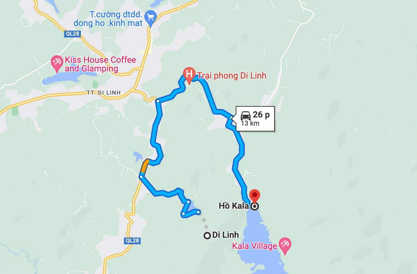ho-kala-8 đường đi đến hồ kala