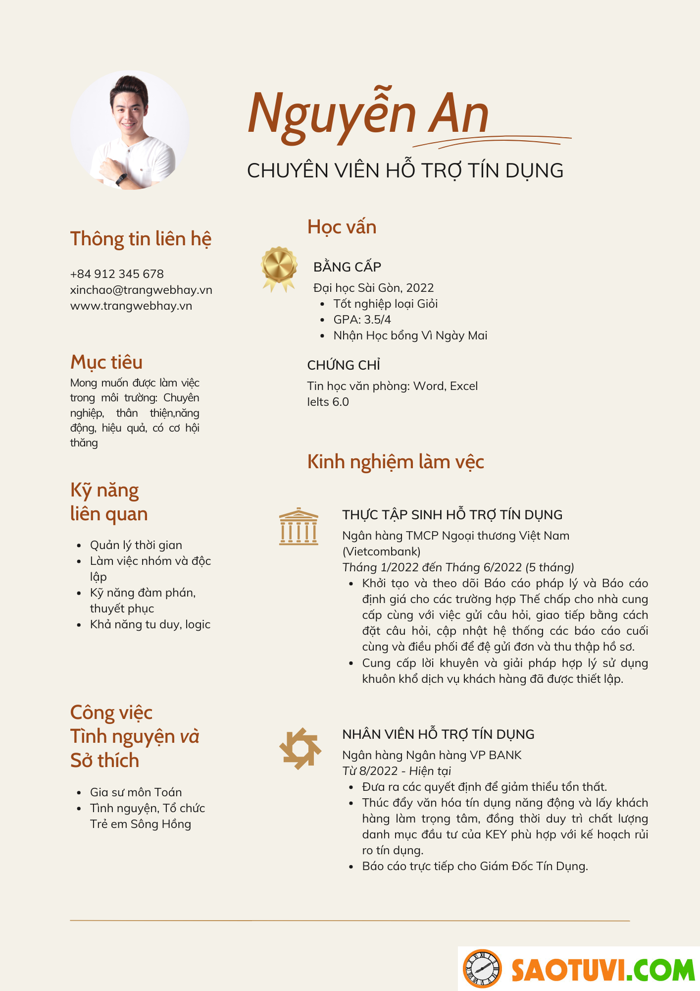Mẫu CV kiểm toán nội bộ