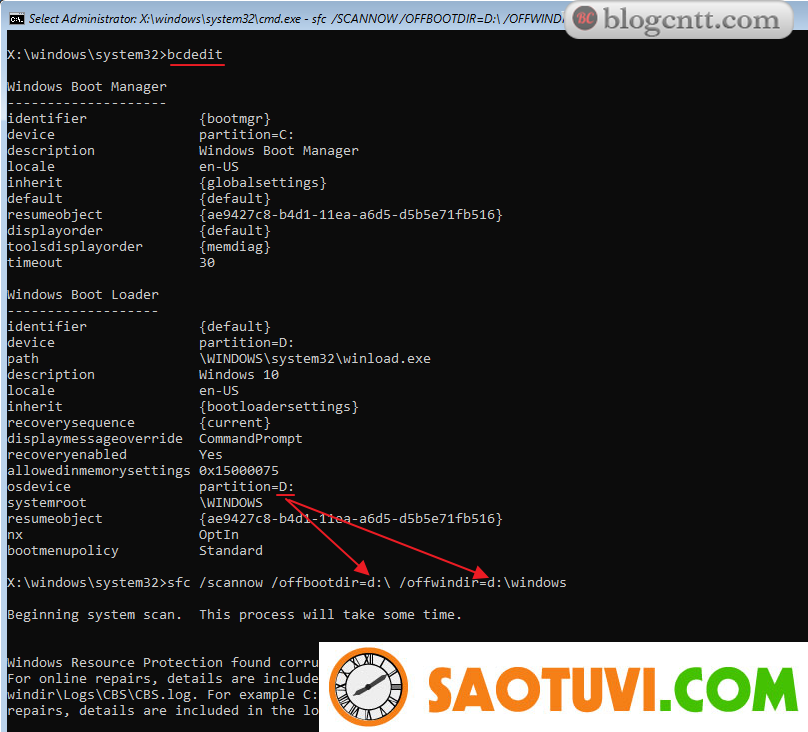 sfc scannow offline command