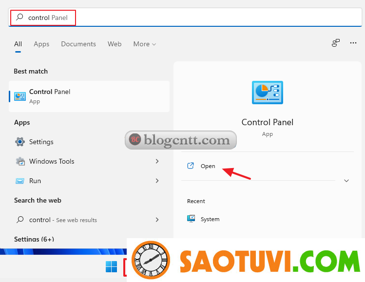 Cách mở Control Panel trên Windows 11
