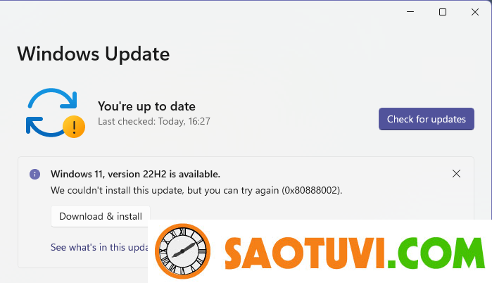 Sửa lỗi 0x80888002 khi update Windows 11