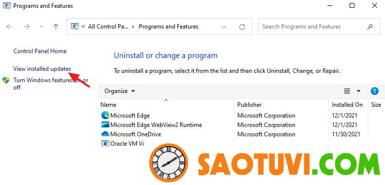 View Installed Updates