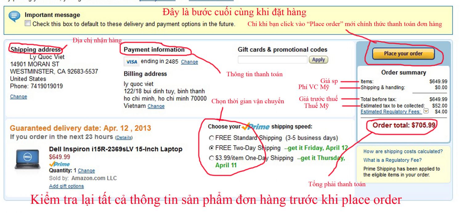 Cách thức và kinh nghiệm tự đặt hàng trên Amazon 7