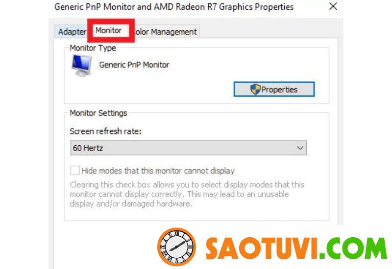 Nguyên nhân màn hình laptop bị giật, cách sửa chữa lỗi nhanh Thay đổi tần số quét của màn hình