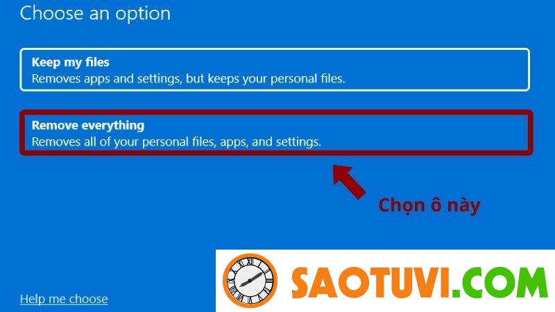 Nguyên nhân màn hình laptop bị xanh lá cây | Cách khắc phục Nhấp vào ô Remove everything.