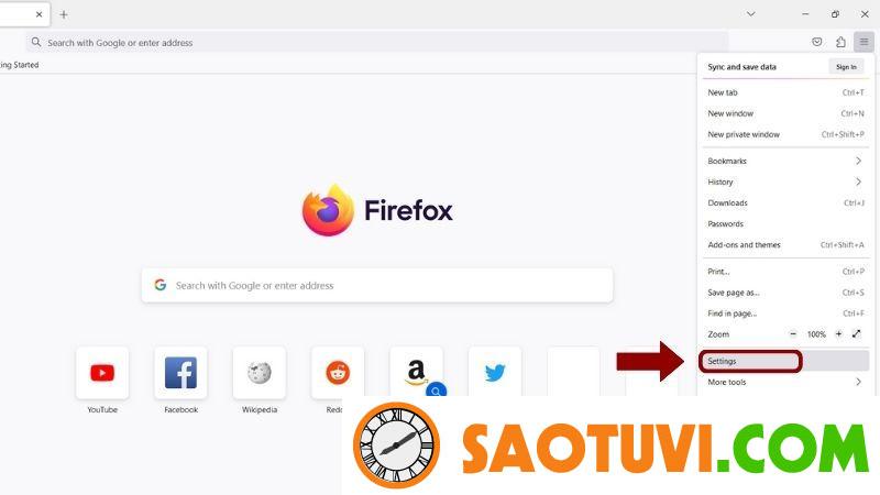 Nguyên nhân màn hình laptop bị xanh lá cây | Cách khắc phục Vào Settings trên Firefox.