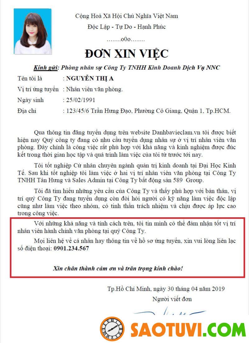 Mẫu viết hồ sơ xin việc làm công ty chuẩn nhất 2024 Mẫu viết đơn xin việc đánh máy