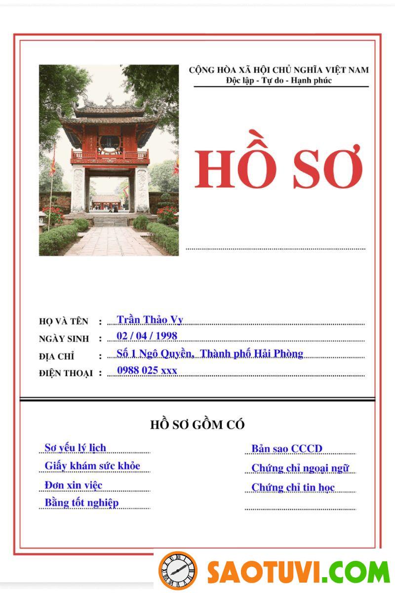 Mẫu viết hồ sơ xin việc làm công ty chuẩn nhất 2024 Mẫu bìa hồ sơ xin việc