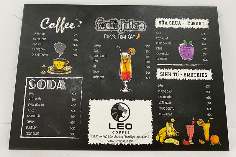menu-cafe-acoustic Menu quán cafe acoustic có giá hợp lý