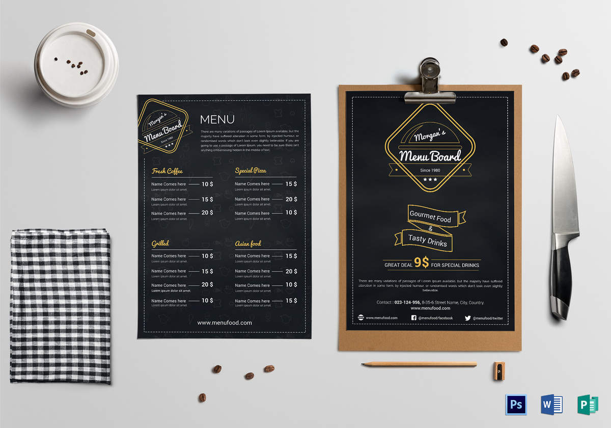 Mẫu menu quán cafe: Gợi ý menu đồ uống quán cafe đơn giản cho quán cafe nhỏ
