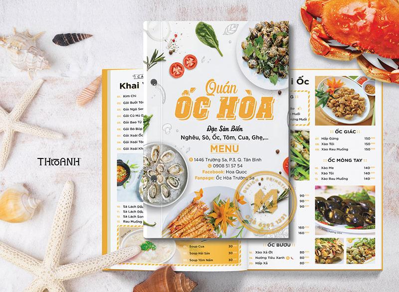 Hướng dẫn chi tiết cách thiết kế menu quán ốc bình dân thu hút khách hàng